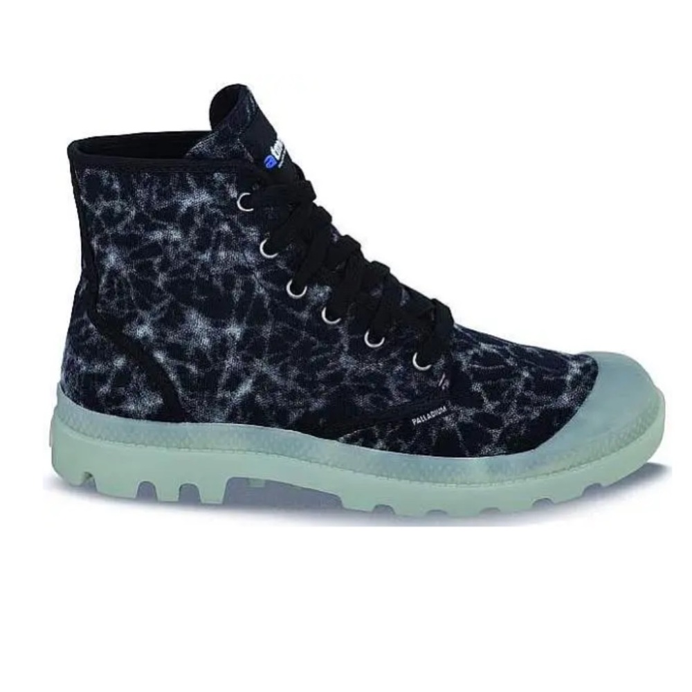 Women’s Palladium Black Boots with Neon Glow Sole